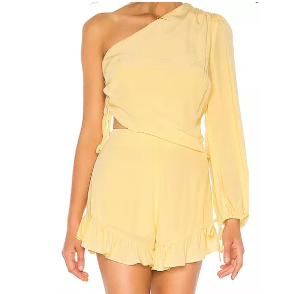Lovers + Friends Pants - Lovers + Friends Yellow Cut out Mayer Romper